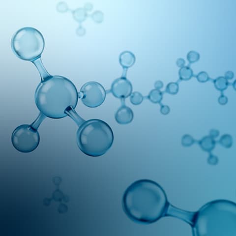molecular structure of linked water droplets